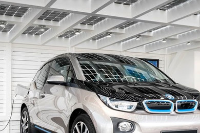 Solarcarport mit BMW i3 Ladesäule