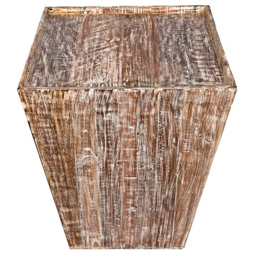 Reclaimed cone shaped 18 inch Square top side table / end table / accent table
