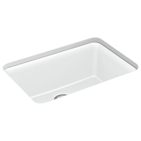 Kohler Cairn Neoroc Undermount 1-Bowl Kitchen Sink With Rack, Matte White