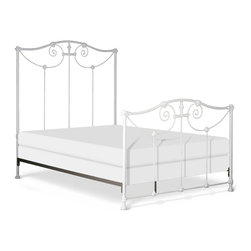Corsican - Standard Lillian Bed, Distressed White - Sleigh Beds