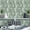 Transform White and Green Palm Peel and Stick Wallpaper