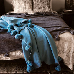 Wool Pom Pom Blankets - Blankets