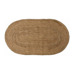 April & Olive - Natural Jute Rug Oval 27X48 - Area Rugs