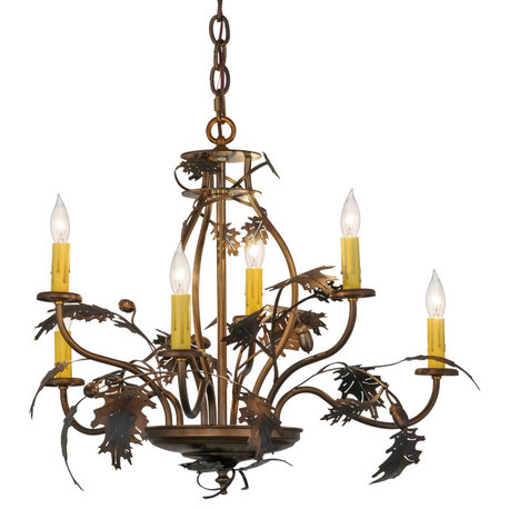 28W Oak Leaf & Acorn 6 LT Chandelier