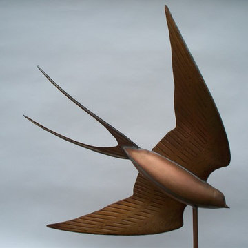 Copper swallow weathervane
