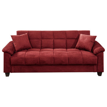Microfiber Adjustable Sofa,Red