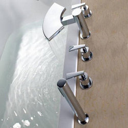 Contemporary Brass Tub Faucet with Hand Shower T6019 - Bathtub Faucets