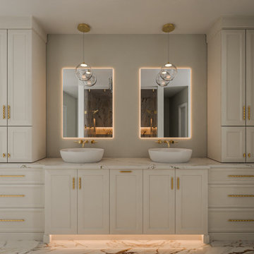 Luxury Marble Bathroom with Gold Accents