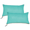 Suede Pillow Shell with Big Zipper, Baltic Blue, 14x26"