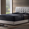 Lusso Twin Bed Set With  Rails- White Faux Leather