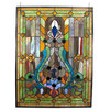24 Inch x 18 Inch Stained Glass Victorian Style Window Panel