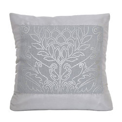 DECORATIVE PILLOWS MIAMI - Lotus Flower Pillow, Gray, 20"x20" - Decorative Pillows