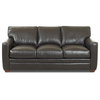 Bel-Air Leather Queen Sleeper Sofa, Black, Gel Memory Foam