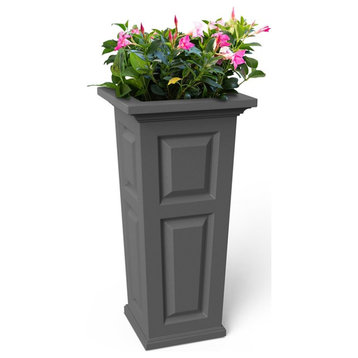 Mayne Nantucket 32" Tall Traditional Plastic Planter in Graphite Gray