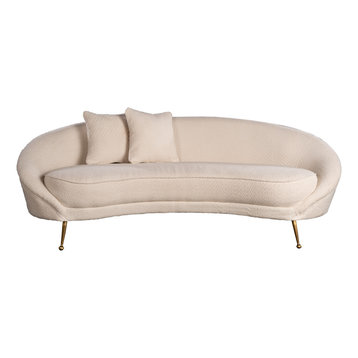 Ipanema Curved Sofa, White Boucle