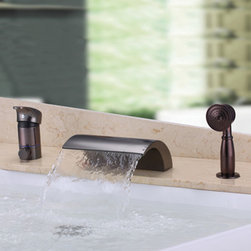 Waterfall Design Antique Oil-rubbed Bronze Bathtub Faucet With Hand Shower T3001 - Bathtub Faucets