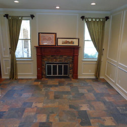 slate look tile random size pattern - Flooring
