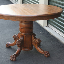Antique Tigar Oak Round Table - Products