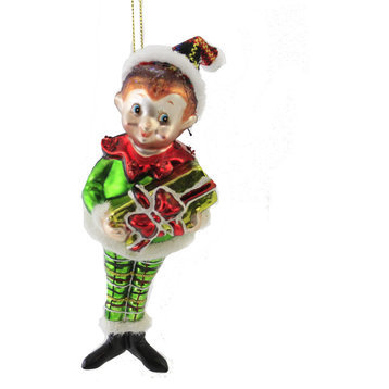 Holiday Ornament Pixie Ornament Glass Christmas Gift Elf Cg0221 Present