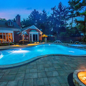 Oswego, IL Freeform Pool and Hot Tub