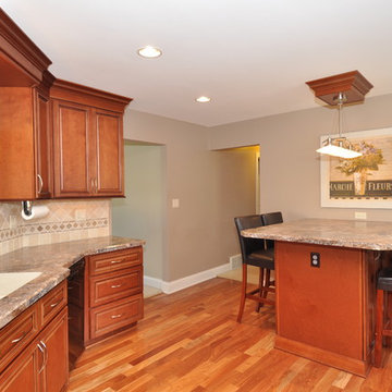 Greenfield kitchen updated to include cherry cabinets