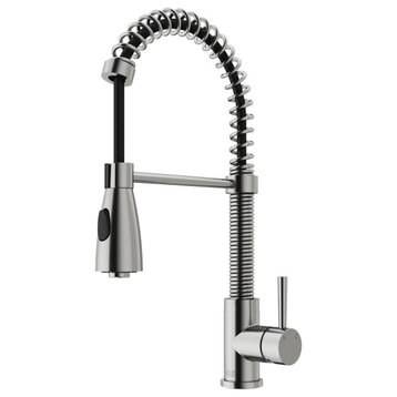 VIGO Brant Pull-Down Kitchen Faucet, Stainless Steel, Without Extras