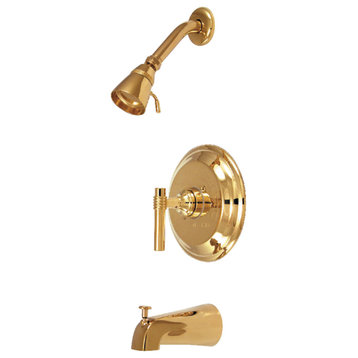 Kingston Brass Tub and Shower Faucet, Polished Brass