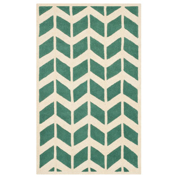 Safavieh Chatham Collection CHT746 Rug, Teal/Ivory, 3'x5'