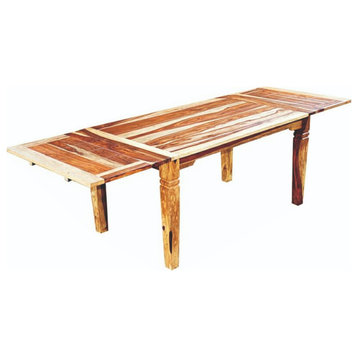 72-114" Large Rustic Wooden Extendable Dining Table Seats 10