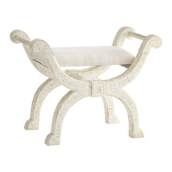 BONE CURULE STOOL - WHITE - NEW - Products
