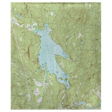 Betsy Drake Newfound Lake, NH Nautical Map Fleece Throw