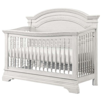 Westwood Design Olivia Traditional Wood Arch Convertible Crib in Brushed White
