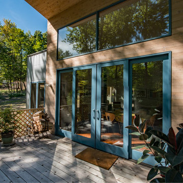 Exterior cedar wood siding white-washed, Stone Ridge, NY
