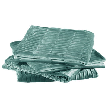 Pleated Velvet Pillow Covers, Set of 2, North Sea, 26"x26"