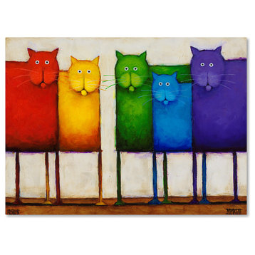Daniel Patrick Kessler 'Rainbow Cats' Canvas Art, 32x24