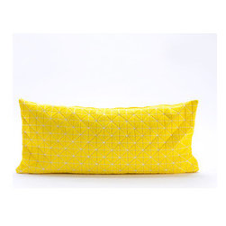 Small Origami Throw Pillow Cover in Yellow - Decorative Pillows