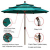 Outdoor Umbrella, 3 Tiers Design With Rust Free Aluminum Pole, Teal