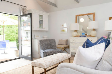 Example of a transitional home office design in Baltimore