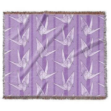 "Paper Crane Party" Woven Blanket 60"x50"