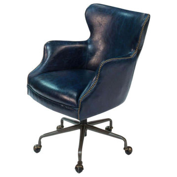 Classic Leather Office Chair Chateau Blue
