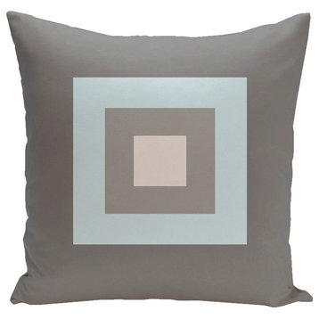 Geometric Decorative Pillow, Steel Cream, 26"x26"