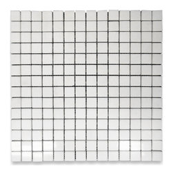 Stone Center Corp - Thassos White Marble Grid Square Mosaic Tile 3/4x3/4 Polished, 1 sheet - Wall And Floor Tile