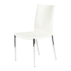 Max-II High Back Dining Chair | White (Set of 2) - Dining Chairs