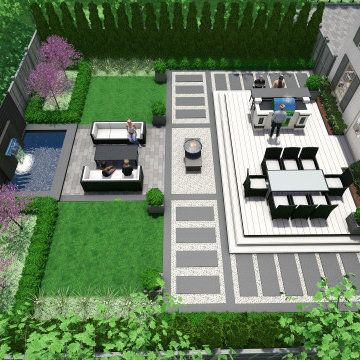 Rosedale Backyard Modern Formal Landscape Design