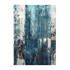 Winter Abstract Area Rug, Blue, 5