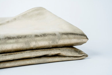 Gold Faux Suede Throw