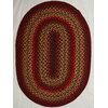 Braided Cider Barn Area Rug, Red-Gold, Oval 5'0"x8'