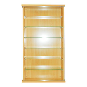 Wall Display Cabinet With Four Glass Shelves WATSONS COLLECTORS Beech 