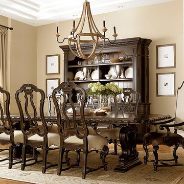 Rustic, Neutral and Traditional Dining Room