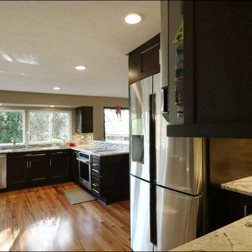 Kitchen & Media Wall Espresso Brown Cabinetry